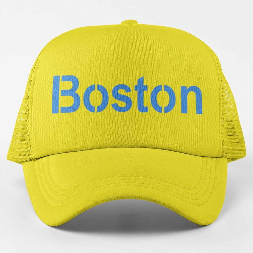 Boston Printed Yellow Trucker Hat